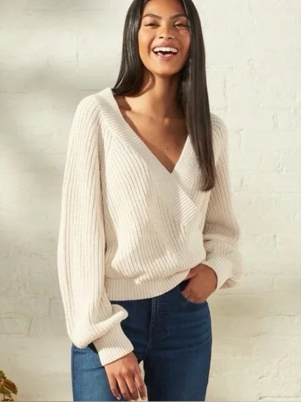 UpWest Cream Weekend Wrap Sweater N128-19